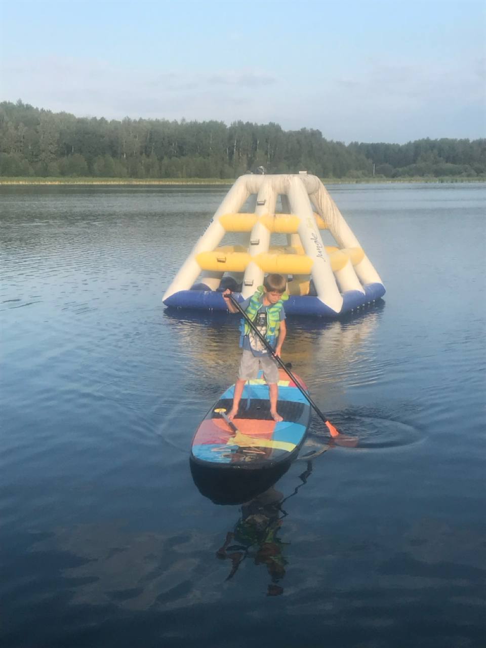 Paddleboarding on the lake