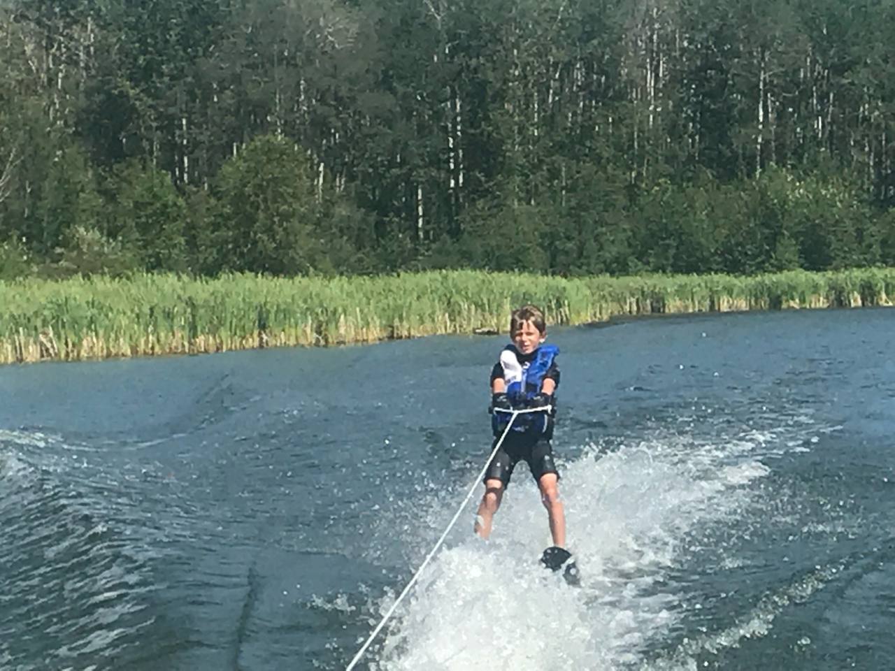Waterskiing on the lake